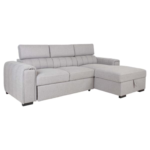 Hörnbäddsoffa ODELIA 248x159x99 cm Grå Förvaring