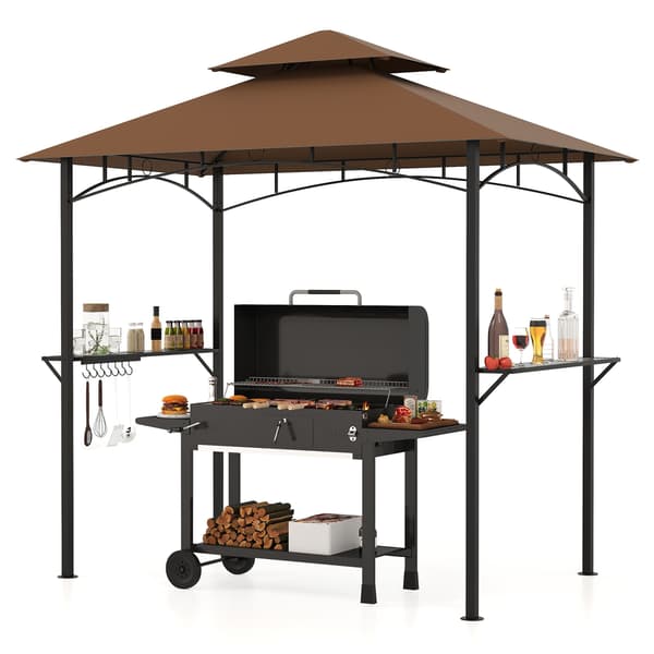 Grill Pavillon Baldakin 244x152x256 cm kaffe