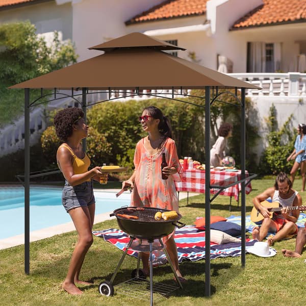 Grill Pavillon Baldakin 244x152x256 cm kaffe