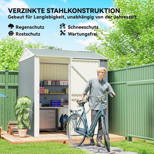 Metallförråd 209x177x236 cm Grå, förvaring