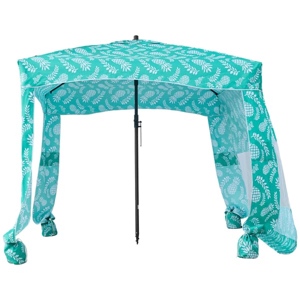Strandkabine 183x183x229 cm Blå Solskærm
