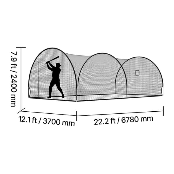 Battingbur 678x370x240 cm polyester net, indendørs udendørs