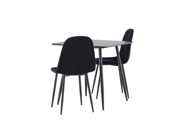 Spisebordssæt Polar 75x75 cm Sort