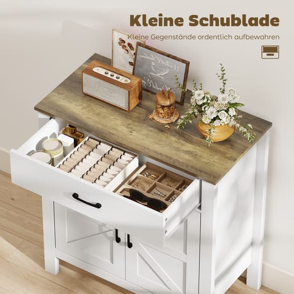 Sideboard 77x39,3x81,5 cm Vit trä