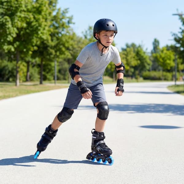 Børne Inline Skøjter Justerbare 4 Størrelser Grå/Rosa