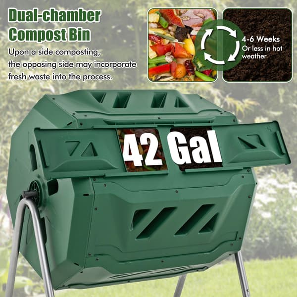 Kompostbeholder 70x62x93 cm Sort roterende dobbeltkammer , Star