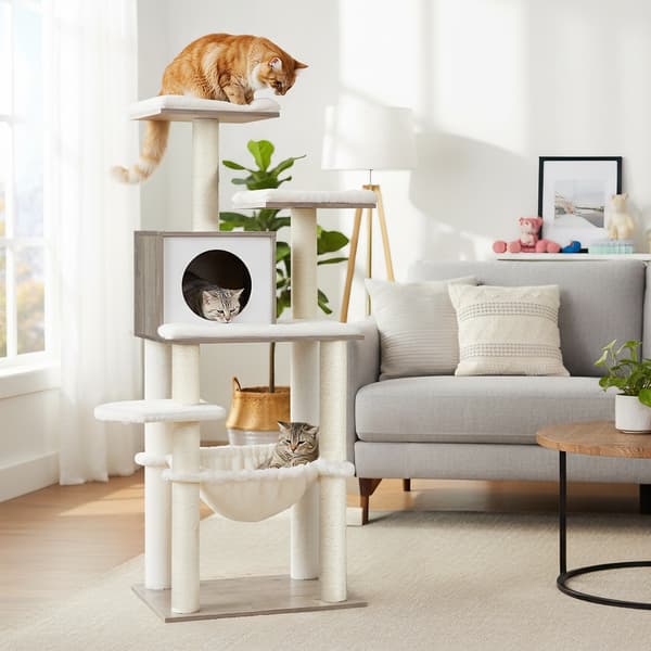 Kattträd 55x45x138 cm Greige trä