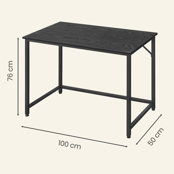 Computerbord 50x100x75 cm Sort Stål
