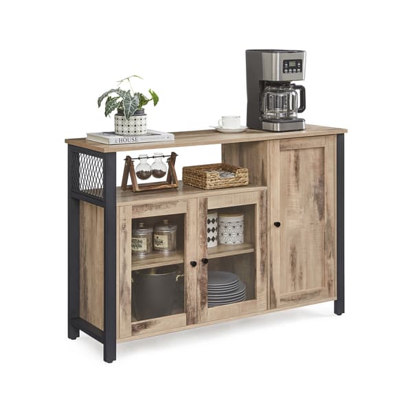Sideboard 110x33x75 cm Brun Trä Stål Förvaring