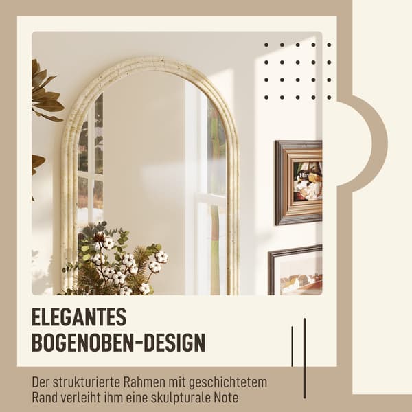 Vægspejl 50x2x70 cm beige