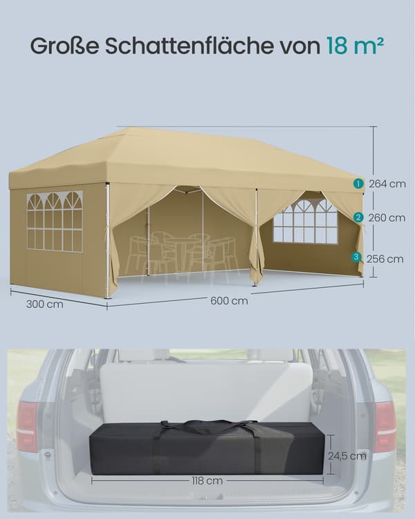 Paviljonki 6x3x2,6 m Beige