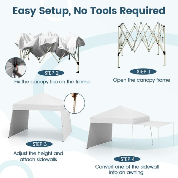 Pop-up pavillon, 14x9,2x8,3 ft, hvid , Star