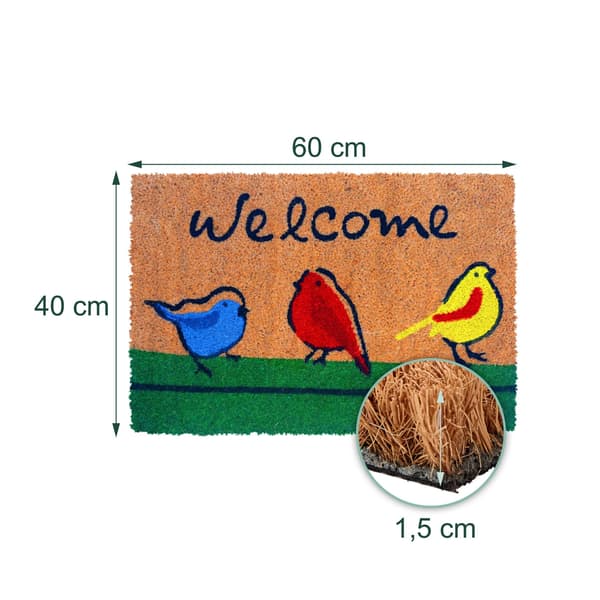 Coir dørmåtte Velkommen, beige, Kodustaar