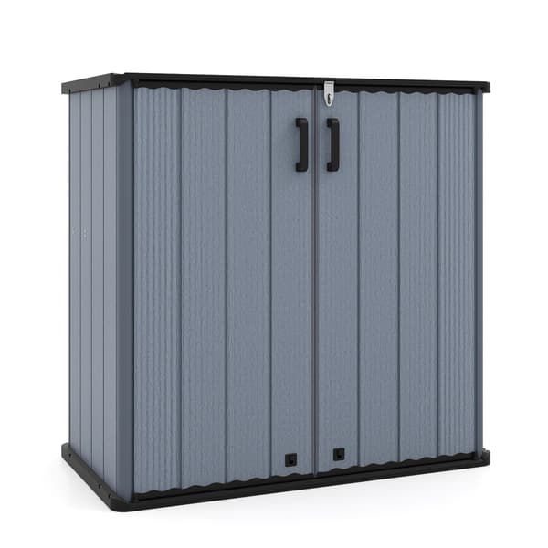 Ulkovarasto 119,4x64,8x116,8 cm musta/harmaa