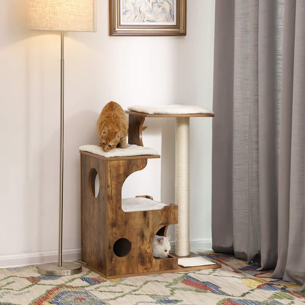 Kattträd 66x42x88 cm Brun MDF