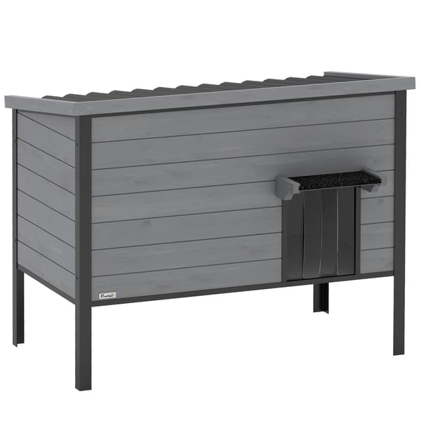 Katthus 85x55x70 cm Lys Grå Træ-Plast Konstruktion