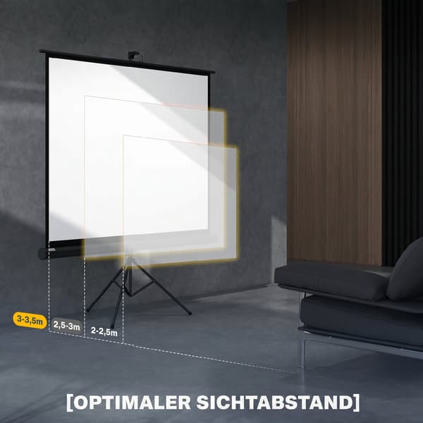 Projektionsskærm 4:3 format 171x131 cm sort