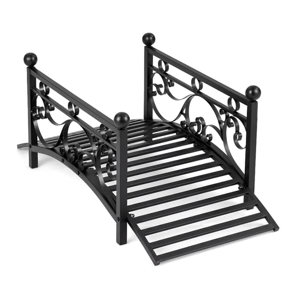 Puutarhan metallisilta 119,4x68,6x71,1 cm musta
