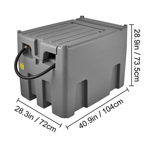 Dieseltank för överföring, 104x72x73,5 cm, grå, polyeten