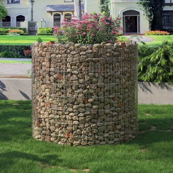 Dekorativ gabion, 90x80 cm, silver