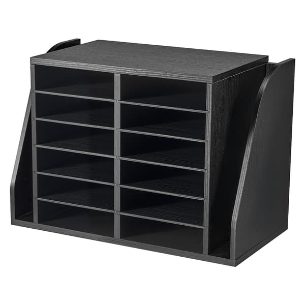Litteraturorganisator 59x30x41 cm Sort Træ