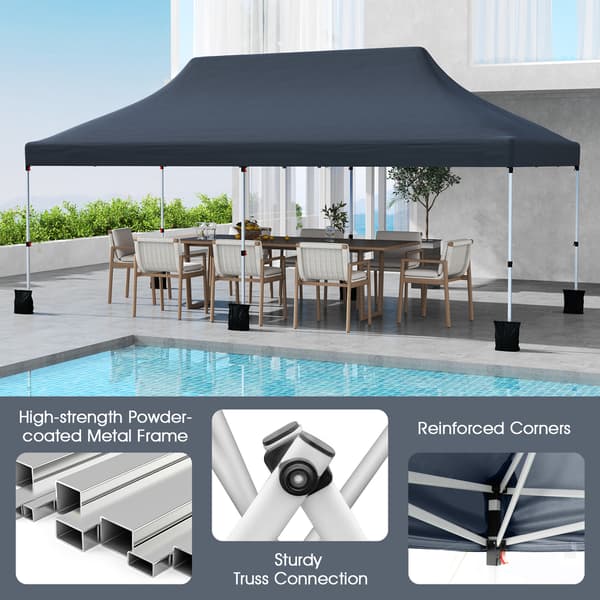 Pavillon 610x305x317 cm Sort, sammenklappelig , Star