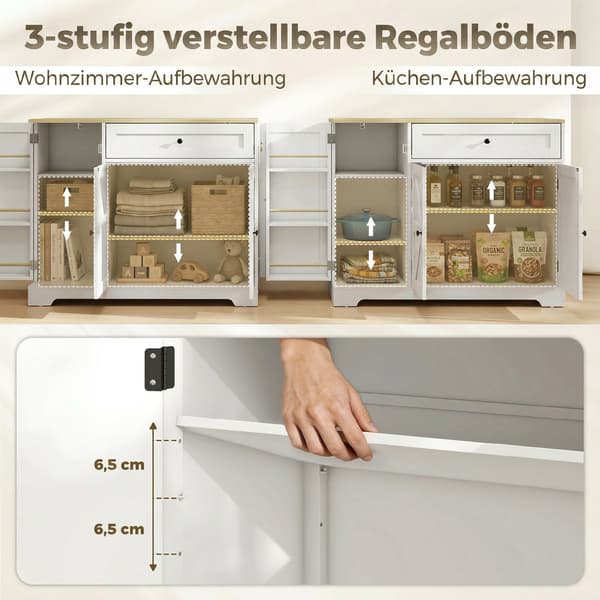 Skænk 100x40x81 cm Hvid MDF