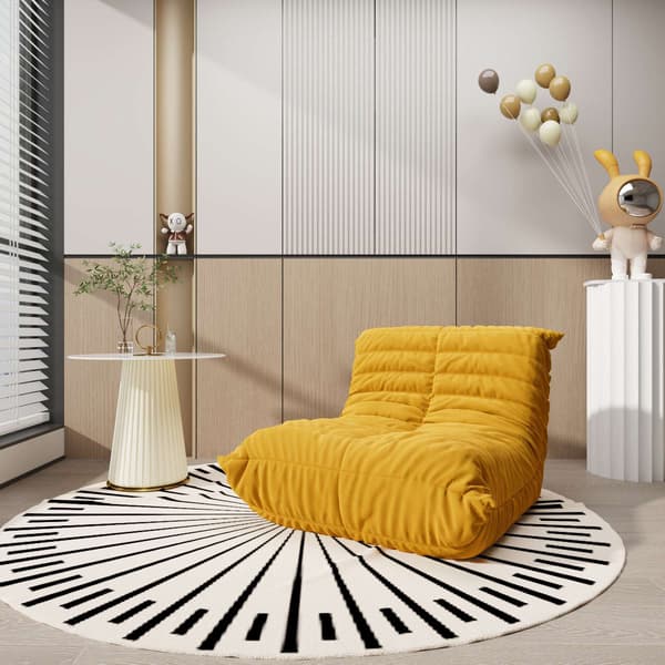 Rundt sidebord, Modig, ecru, hvid, guld