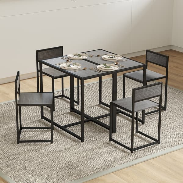 Barbord Set 90x47x76 cm Grå Metall