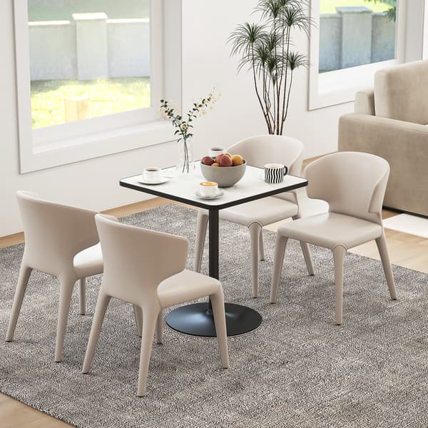 Matbord, 70x70x76 cm, Vit, Marmoreffekt