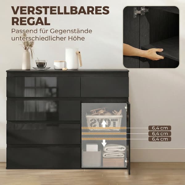 Skænk 100x40x80 cm Sort Opbevaring