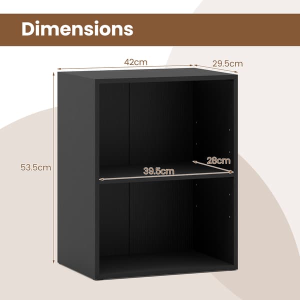 Bogreol 2 kuber 42x29,5x53,5 cm sort