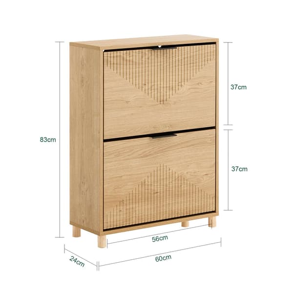 Skoskab 60x24x83 cm Lys Træ