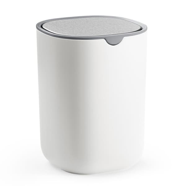 Bordssøppelbøtte, 1,5 L, hvit, rustfritt stål, med svinglokk