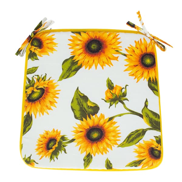 Stolsdyna 39x39 cm Solrosor Tyg