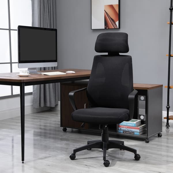 Kontorstol, 64x55x116-126 cm, Sort