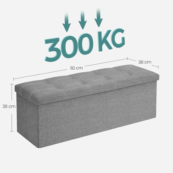 Oppbevaringsbenk 38x110x38 cm Grå MDF