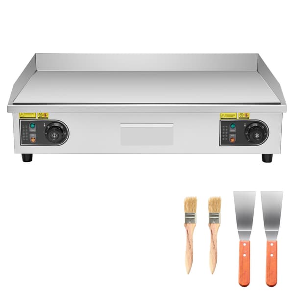 Elektrisk stegeplade, 72,5x40 cm, rustfrit stål, flad topgrill