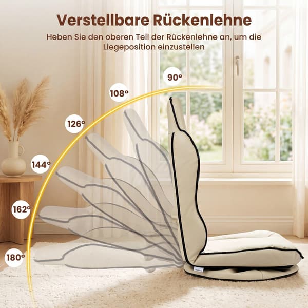 Drejelig gulvspilestol 60x56x77,5 cm beige