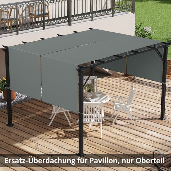 Udskiftningsdug til pergola, 300x300 cm, mørkegrå, polyester