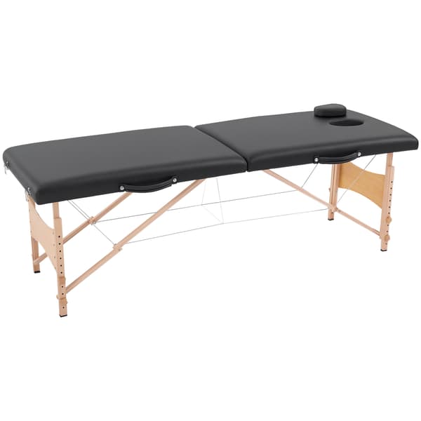 Massagestol, 186x60x58-81 cm, Sort, sammenklappelig
