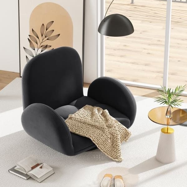 Drejelig gulvstol 89-59x72x46-63 cm sort