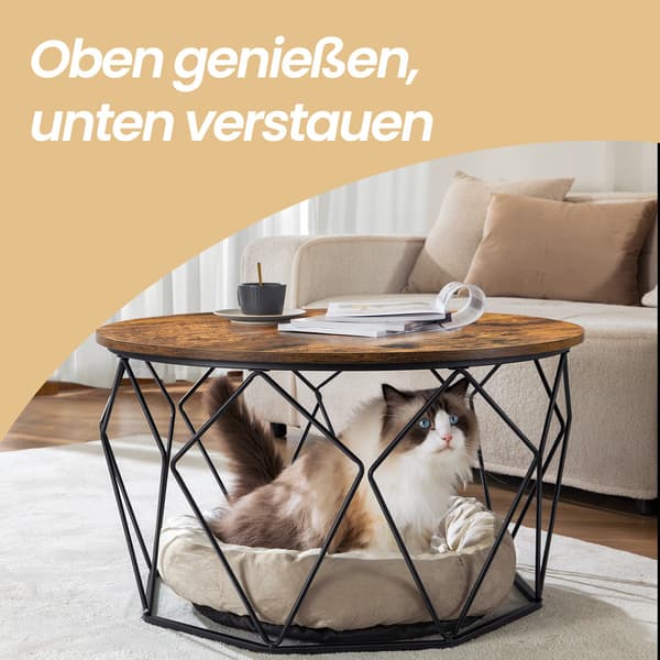Soffbord, 80x80x45 cm, Brun Svart