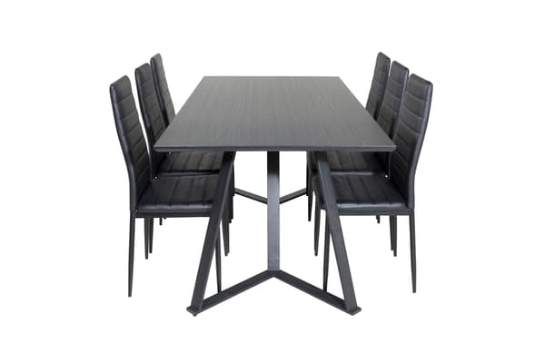 Spisebord og stole sæt Marina sort
