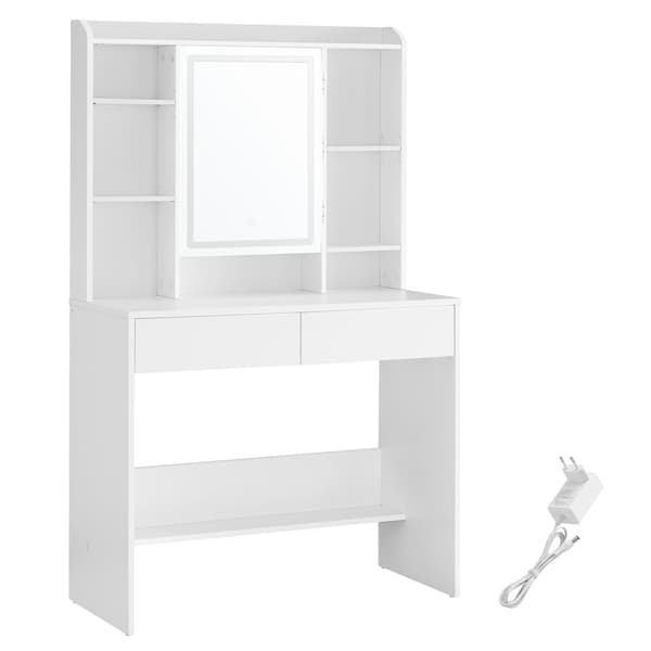 Sminkbord 90x40x144,7 cm Vit