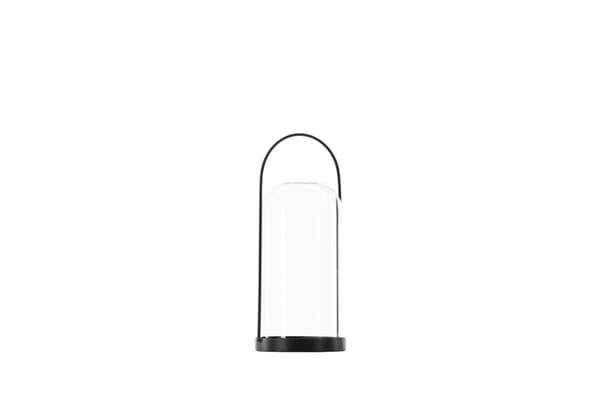 Lanterne Flora 25x11 cm Sort Glas
