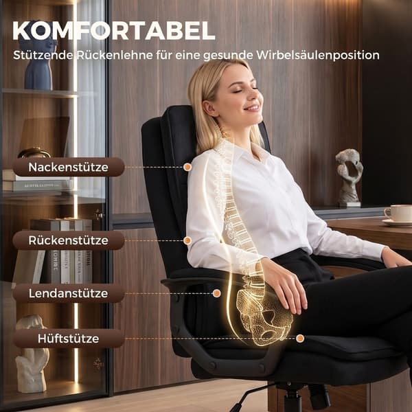 Kontorstol 63x70x102-112 cm sort