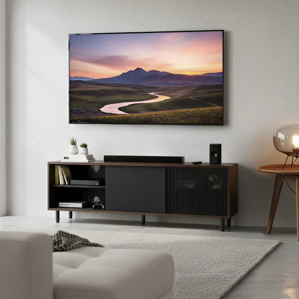 TV-bord, 140x39x45 cm, Brun-Sort