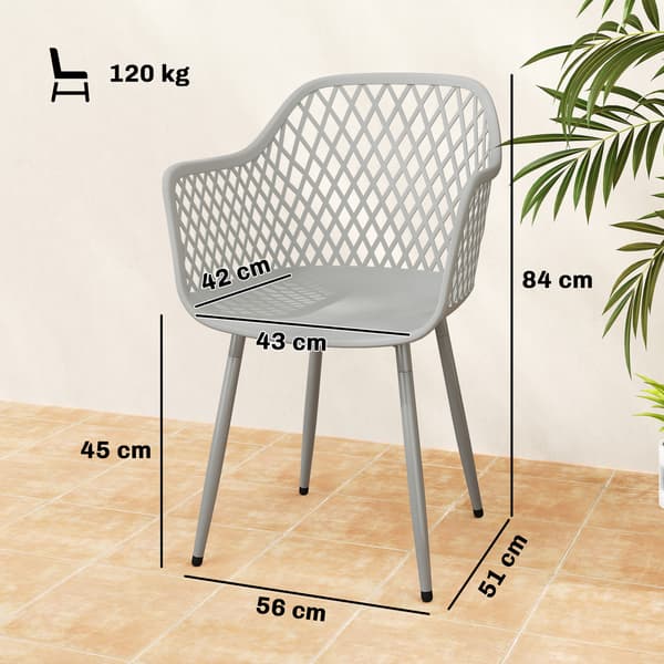 Trädgårdsstol Set 56x51x84 cm Grå Plast