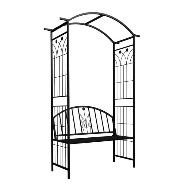 Rose Arbour med bænk, metal, sort, Kodustaar